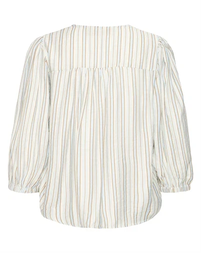 Fransa - FRAriana 19 Bluse - Tobacco Blue Stripe 